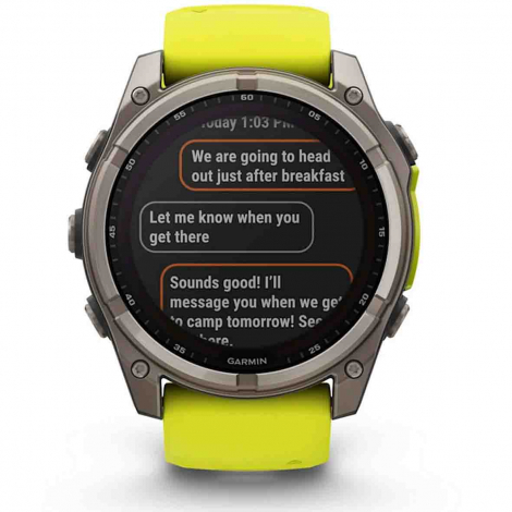 Garmin Fenix 8  51 mm - Solar - Sapphire -Titanium - silicone jaune/graphite
