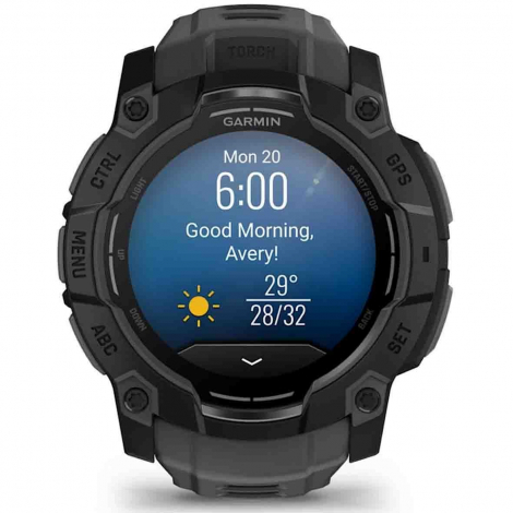Garmin Instinct 3  AMOLED 45 mm - Noir - bracelet noir