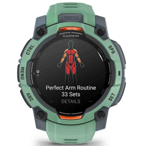 Garmin Instinct 3  AMOLED 45 mm - Vert d'eau - bracelet vert d'eau