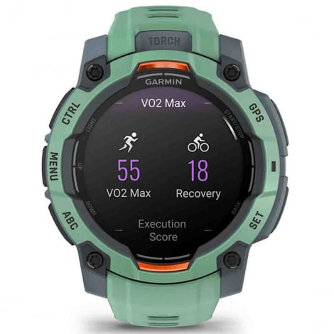 Garmin Instinct 3  AMOLED 45 mm - Vert d'eau - bracelet vert d'eau