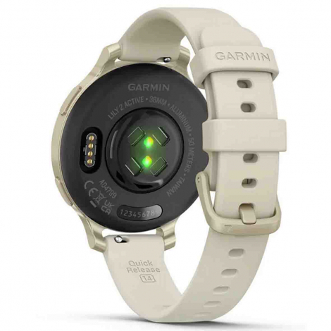 Garmin Lily 2 Active  Lunar Gold - bracelet en silicone blanc