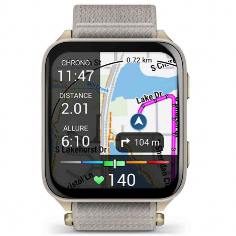 Garmin venu X1  bo�tier  titane - Bracelet nylon lin