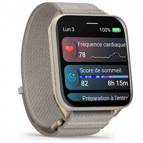 Garmin venu X1  bo�tier  titane - Bracelet nylon lin