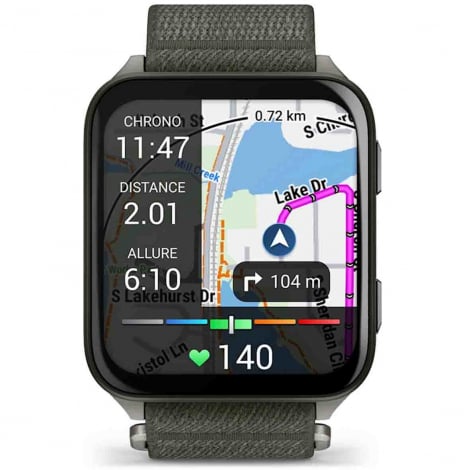 Garmin venu X1  botier  titane Gray - Bracelet nylon vert