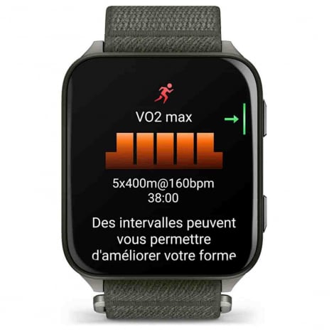 Garmin venu X1  botier  titane Gray - Bracelet nylon vert