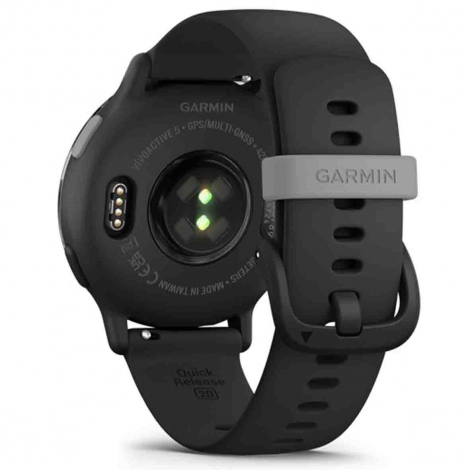 Garmin Vivoactive 5  Boitier noir - lunette aluminium Gray - bracelet silicone