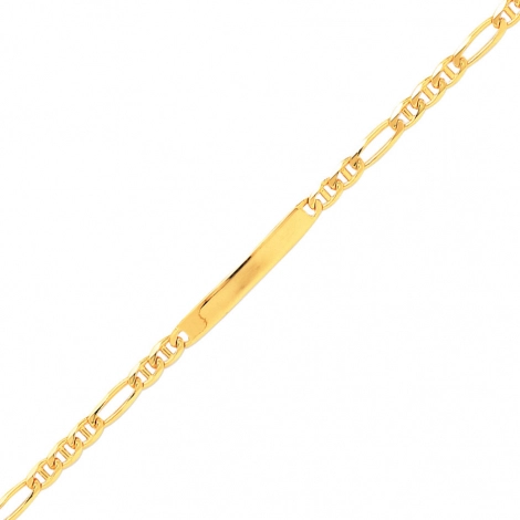 Gourmette homme or jaune maille marine alterne 4mm