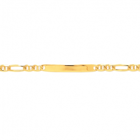 Gourmette homme or jaune maille marine alterne 4mm