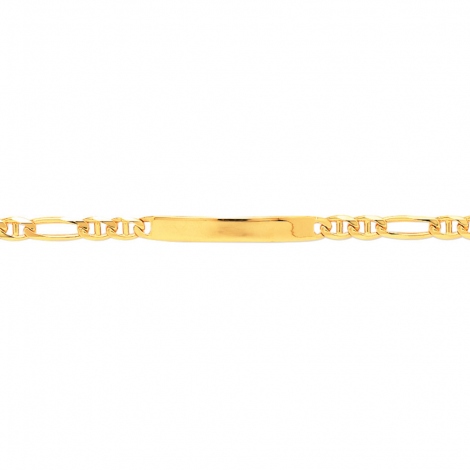 Gourmette homme or jaune maille marine alterne 4mm