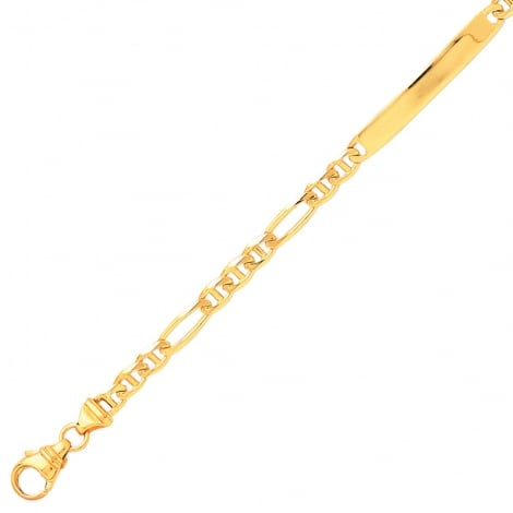 Gourmette homme or jaune maille marine alterne 4mm