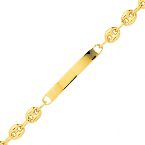 Gourmette identit or jaune grain de caf 6mm