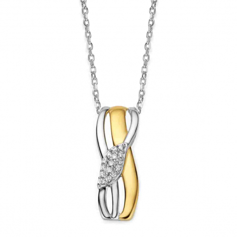 Collier ovale bicolore en argent - Oxydes - Naiomy  � combiner