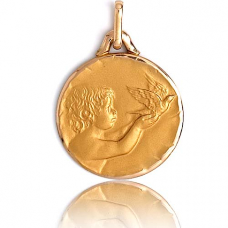 Médaille Ange Or Jaune 18 mm Claire - XR3367