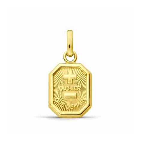 Médaille D'Amour AUGIS "Plus Qu'hier, Moins Que Demain" - Or 18k Avec Rubis Synthétique - Collier Neuf