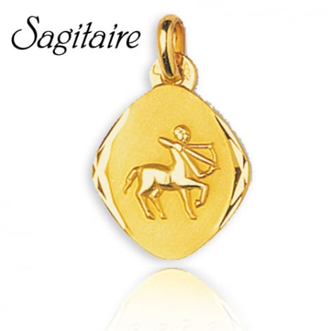 Médaille Pendentif Zodiac Sagittaire Or Jaune Lisa