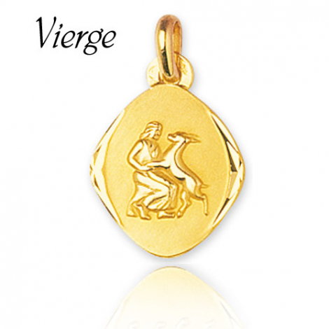 Médaille Pendentif Zodiac Vierge Or Jaune Shanna