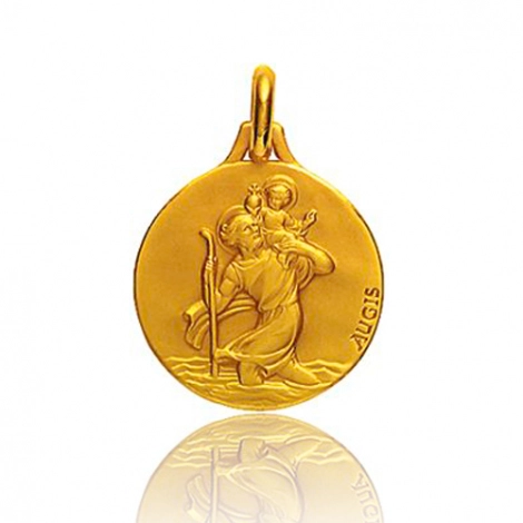 Mdaille Saint Christophe Augis patine main