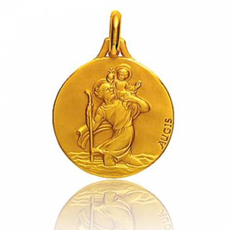 Médaille Saint Christophe Augis patine main 18 mmOr Jaune- 3500031800
