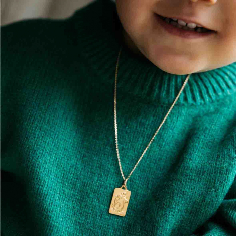M�daille Saint Christophe Augis patine main