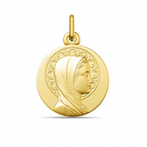 Pendentif Médaille Vierge Marie Miraculeuse En Or Jaune 14 Carats - Neuf Avec étiquettes - Italie