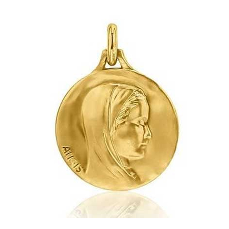 Mdaille Vierge au voile Augis patine main