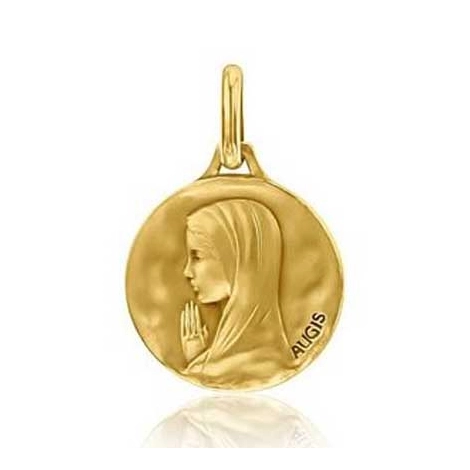 Mdaille Vierge Priante Augis patine main