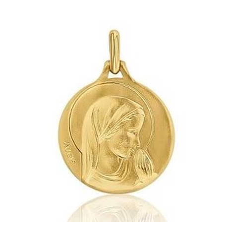 Mdaille Vierge Priante Augis patine main