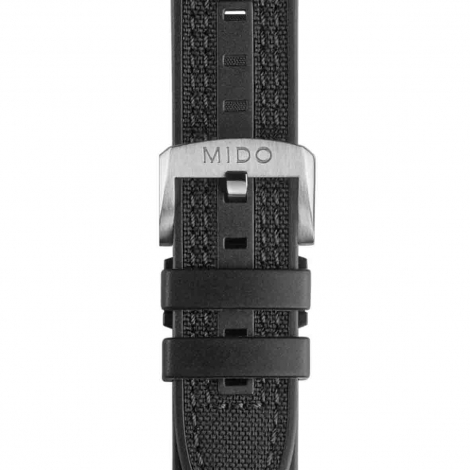 Bracelet Multifort TV Big Date tissu et caoucthouc noir 22mm 