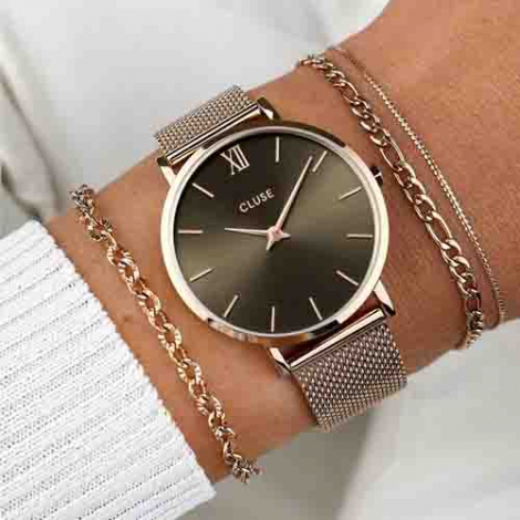 Minuit Mesh, Grey - Pink Gold