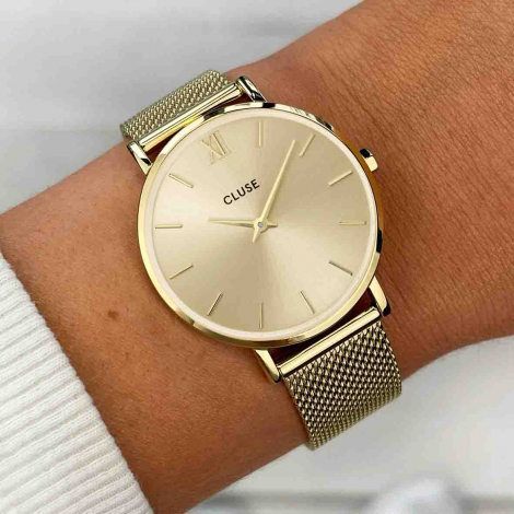 Minuit Watch Mesh, Full Gold Colour 