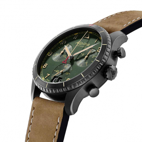 Montre Alpina Startimer Pilot Quartz Chronograph Big Date Vert