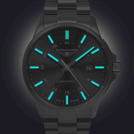 Montre Bauhaus Aviation Titanium Automatic GMT