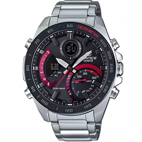 Montre Casio Edifice - Srie ECB-900 - Argent & Fushia