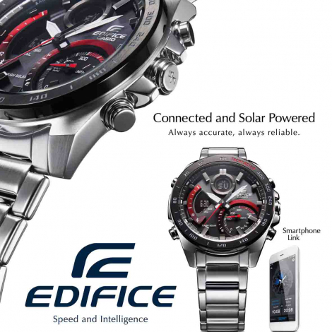 Montre Casio Edifice - Srie ECB-900 - Argent & Fushia
