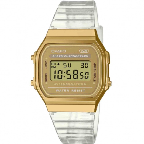 Montre Casio Vintage - Srie Iconic - Transparent & Dor
