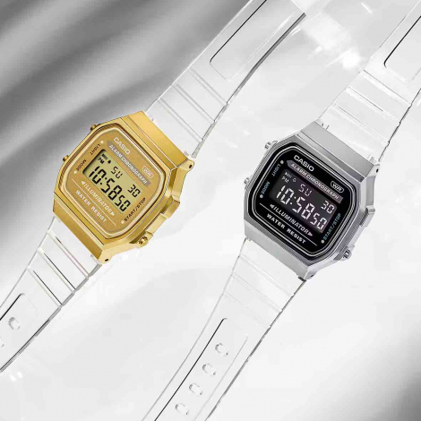 Montre Casio Vintage - Srie Iconic - Transparent & Dor