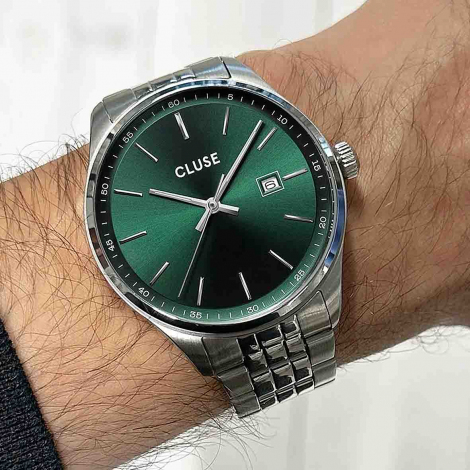 Montre Cluse Anthor Watch Steel Green, Silver Colour