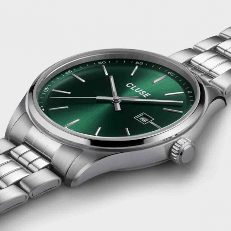 Montre Cluse Anthor Watch Steel Green, Silver Colour