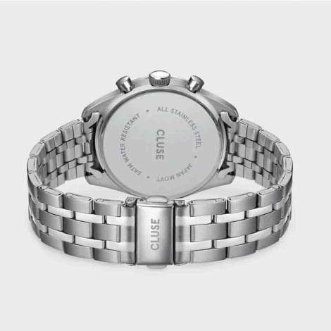 Montre Cluse Aravis Dual Timer Steel, Blue, Silver Colour 