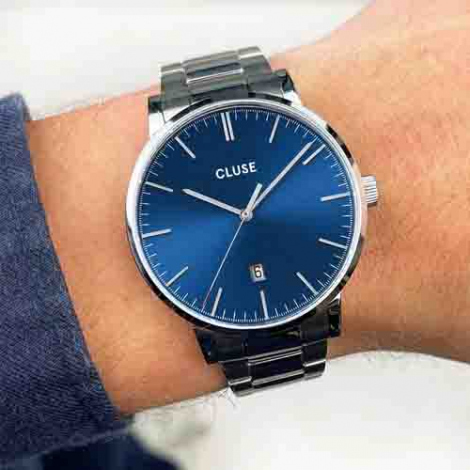 Montre Cluse Aravis Steel Dark Blue, Silver Colour