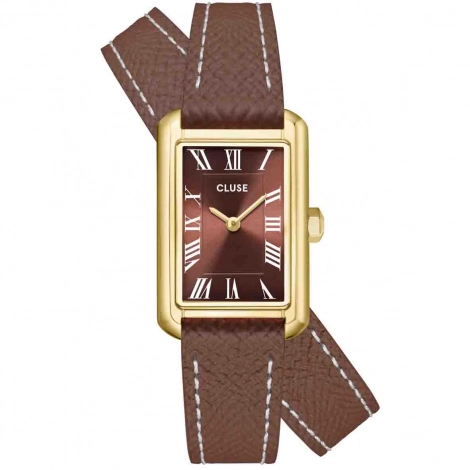 Montre Cluse Belisenna Double Leather -  Mocha -Gold Colour