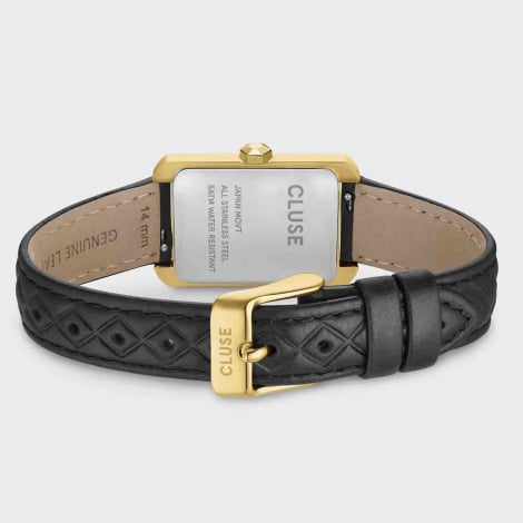 Montre Cluse Belisenna Leather - Black Quilted - Gold Colour