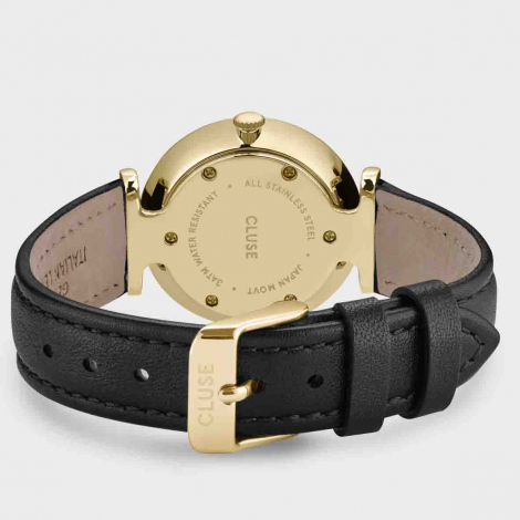 Cluse Triomphe Watch Leather, Black, Gold colour 