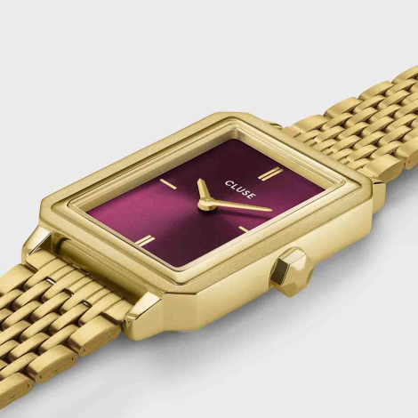 Montre Cluse Fluette Double Steel - Wine - Gold Colour 