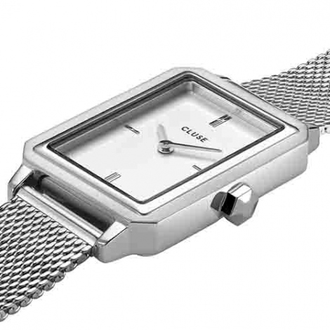 Montre Cluse Fluette Mesh White - Silver Color