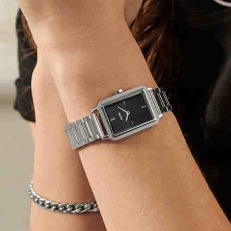 Montre Cluse Fluette Steel Black, Silver Colour