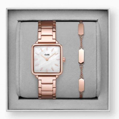 Montre Cluse Gift Box La Ttragone & Bracelet Rose Gold Colour
