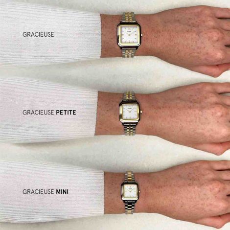 Montre Cluse Gracieuse Petite Watch Double Crocodile Leather - Wine - Golld Colour