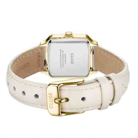 Montre Cluse Gracieuse Petite Watch Leather, Marshmallow Croco- Gold Colour