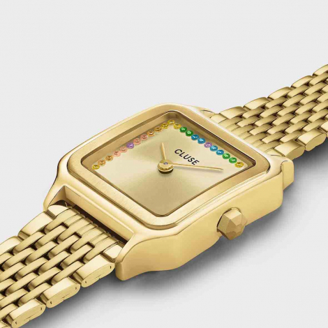 Montre Cluse Gracieuse Petite Watch Steel - Rainbow stones - Gold Colour 